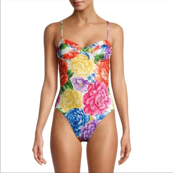 Farm Rio Chita Swimsuit One Piece Floral Size Large - Picture 3 of 11